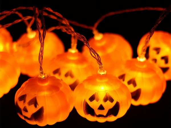 Luces 10 led calabazas colgantes halloween 200cm decoración brillante decoración de calabaza