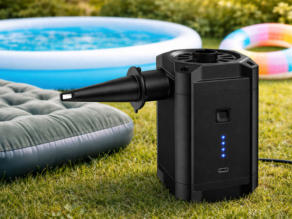 Pompă electrică alimentată cu baterie pentru saltele de piscină 3 sfaturi Lampa LED pentru camping