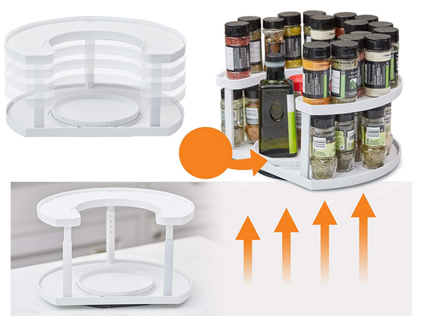 Bin organiser spice rack rotatable