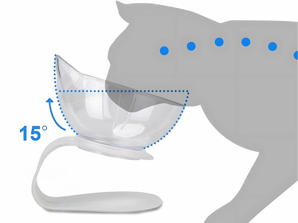 Double bowl for dog cat plastic bowls set for food water 2x400ml