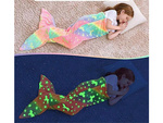 Mermaid tail blanket blanket sleeping bag warm luminous for girls soft horse