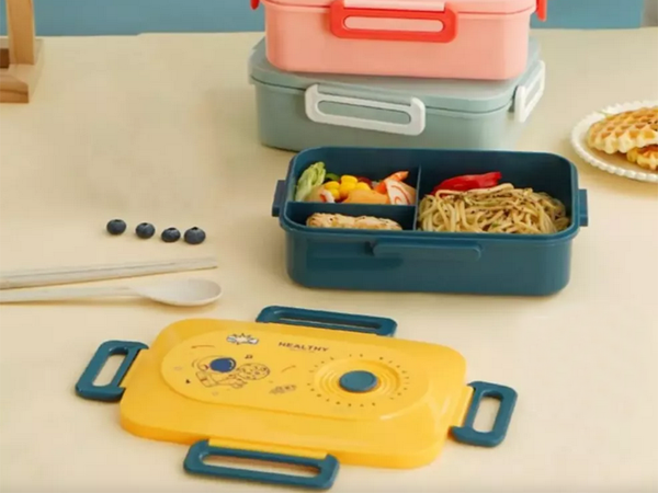 Lunchbox frühstücksbehälter mittagessen mit fächern besteck