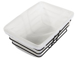 Altillo cesta de alambre de metal para cocina para pan de frutas con forro