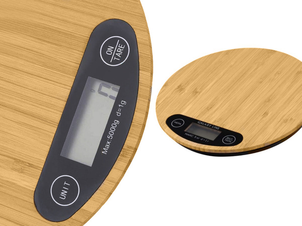 Elektronické elektronické bambusové kuchynské váhy lcd domáce ploché váhy do 5 kg