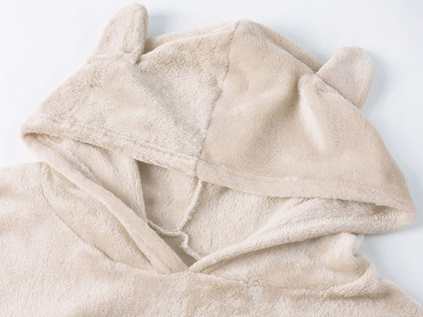 Teplé dámské pyžamo dvoudílné s kapucí měkké plyšové krátké xl