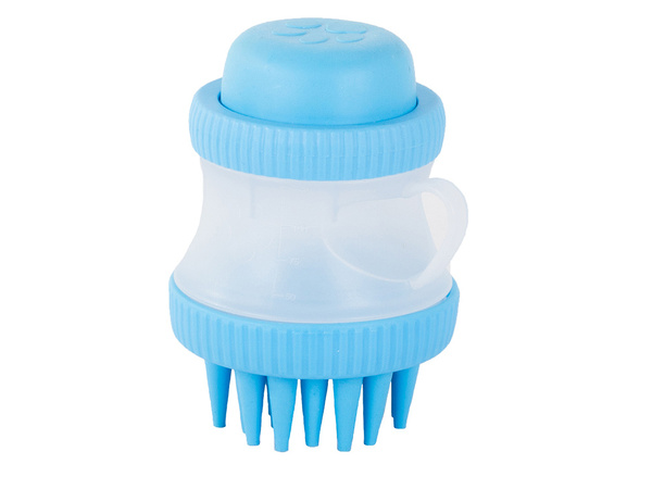 Dog wash cat silicone brush with liquid soap dispenser