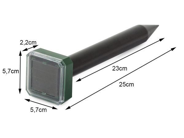 Solarni odstranjevalec za krete krete mame glodavci škodljivci 1000m2