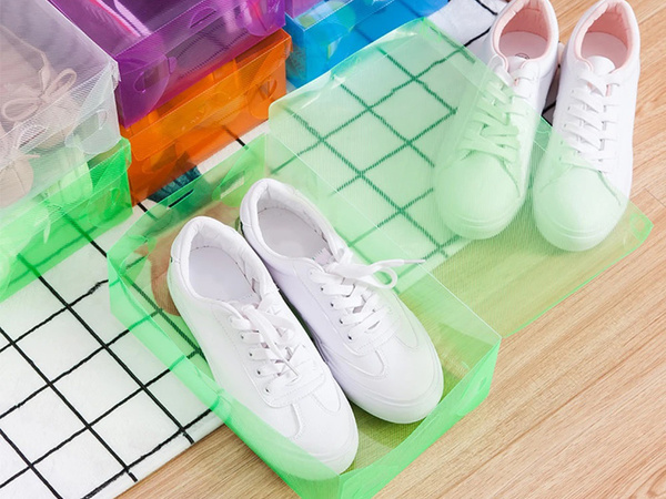 Cipősdoboz cipősdoboz szervező többszínű átlátszó 10db