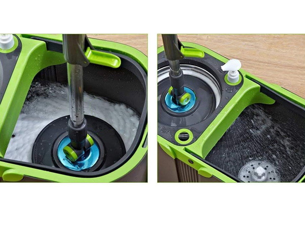 Mop rotativ 360 turbo set găleată 2x tampoane din microfibră