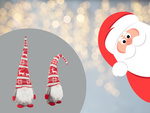 Christmas GHOST Gnome gris avec barbe de sapin de Noël 48cm Soft