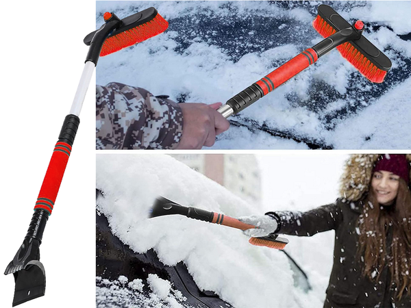 Scraper brush telescopic brush folding for car windows snow ice