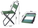 Folding tourist chair with backrest