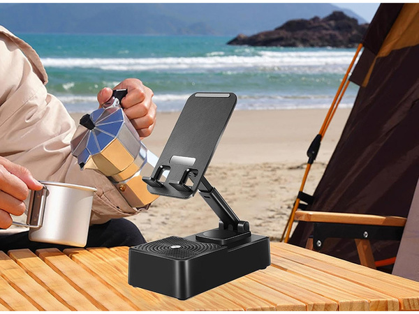 Soporte de teléfono con altavoz bluetooth soporte de tableta para escritorio