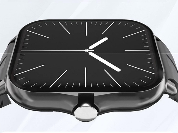 Reloj inteligente para mujer y hombre con correa de goma, deportivo, Bluetooth, llamadas, negro