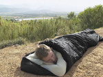 TOURIST MUMMY SLEEPING BAG WITH COVER LEKK WARM CAMPING BIVOUAC BLACK