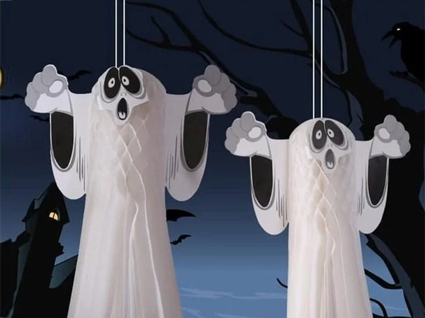 Obesek iz papirja za duhove halloween duh 3d zložen papirni okrasek