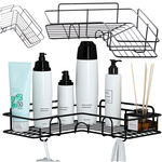 Loft esquina baño ducha estante gancho colgante negro