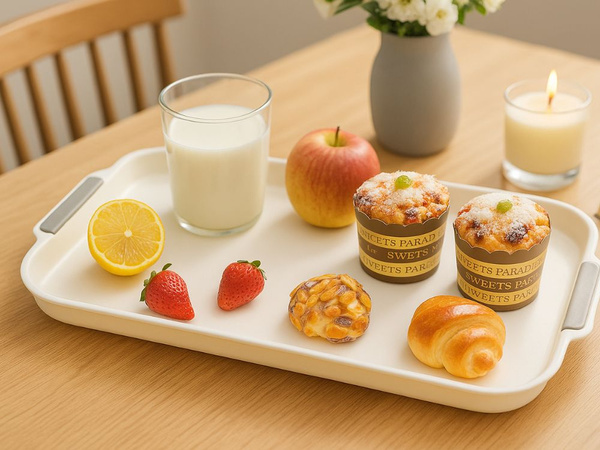 Köögitaldusalus hommikusöögi, jookide, koogide ja dessertide serveerimiseks plastik