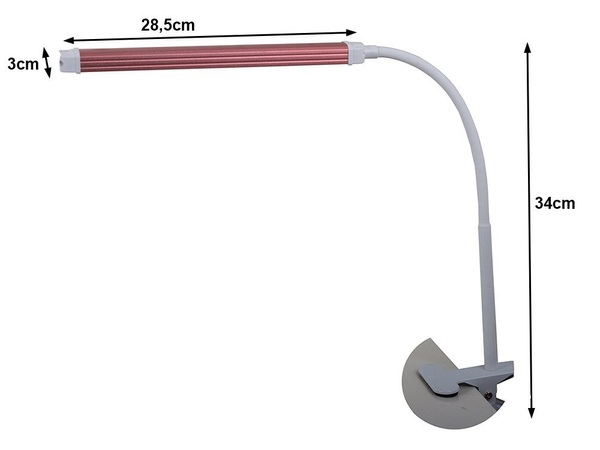 Galda lampa bez ēnām ar kosmētikas klipu