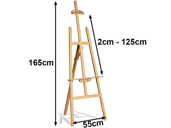 Didelis medinis lauko tapybos molbertas vaikams ir suaugusiesiems