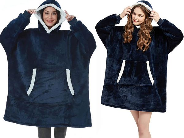 Meleg meleg pulóver oversize takaró xxl 2in1 vastag szőrme puha kapucnis köpeny