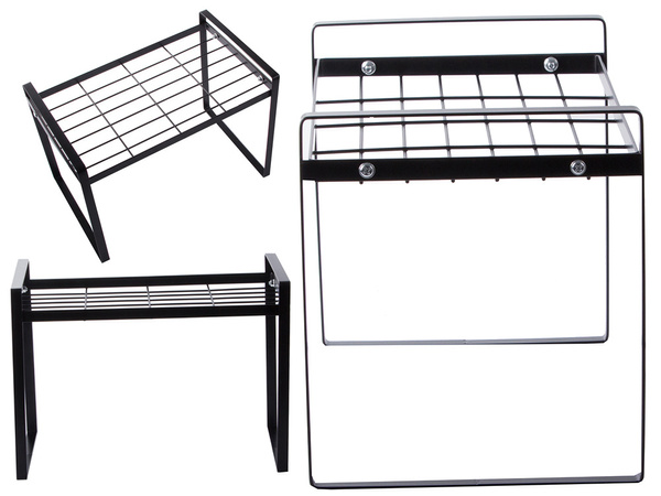 Jednoúrovňová kovová polica na kuchynskú pracovnú dosku kuchynský organizér stojan na podkrovie