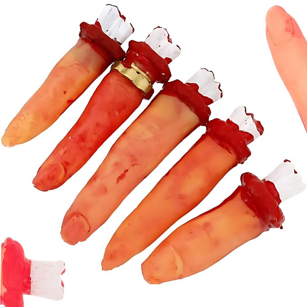 Degete false tăiate decor halloween 5 degete cusute din cauciuc