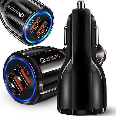 2xusb quickcharge 3.0 cargador de coche para tomas de mechero