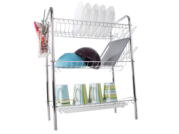Three-tier drying rack kitchen drainer