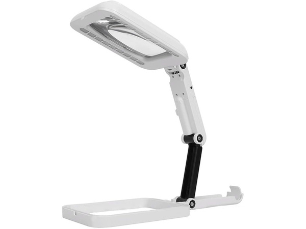 Lupa de escritorio joyero grande 3x 18 led plegable