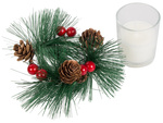 Decorative candles in glass candles wreath set for christmas 2 pcs