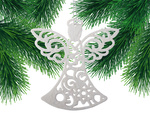Árbol de navidad colgantes ángel 3pcs brillo adornos