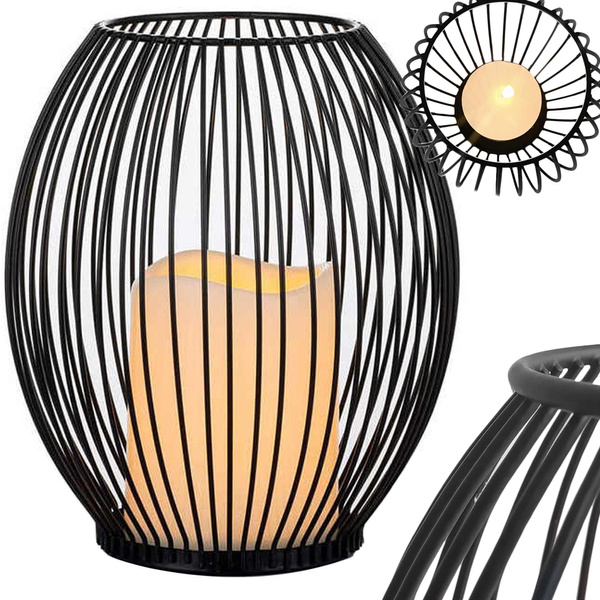 Portavelas decorativo de metal 1 ud soporte farol hogar terraza