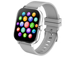 Reloj inteligente para mujer y hombre con correa de goma, Bluetooth, llamadas, color gris