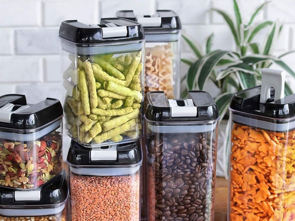 Recipientes de cocina para alimentos para pasta, recipiente con junta, juego de 4 unidades