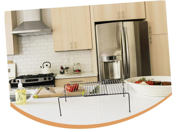 Metal shelf adjustable width expandable for kitchen organiser black