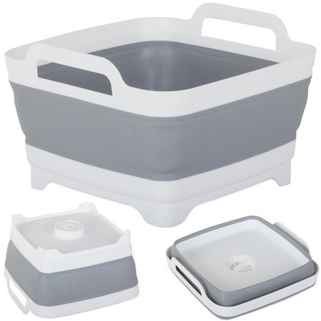 Silikoonist kokkuklapitav kauss stopperiga käepidemega 8l