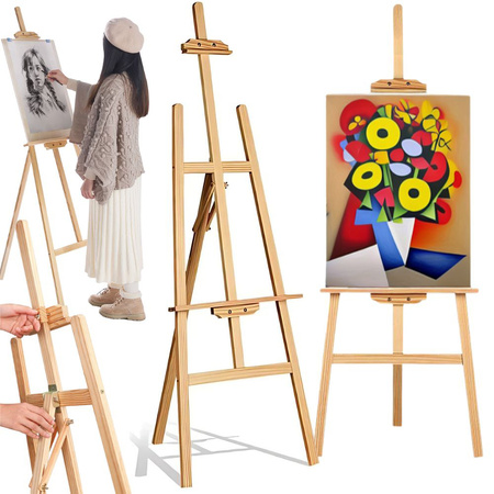 Grosse hölzerne staffelei im freien für kinder und erwachsene