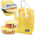 2x glass food containers with lids heat-resistant thermal bag