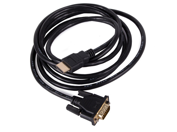 Kábel vga - hdmi 2m zlaté full hd konektory d-sub kábel