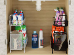 Estante de cocina altillo organizador de cocina de dos pisos con cesta