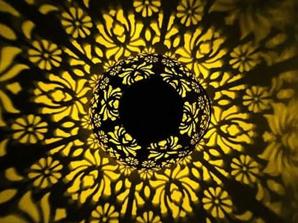 LÁMPARA SOLAR DECORATIVA LED FAROL SOLAR DORADO DE COBRE COLGANTE