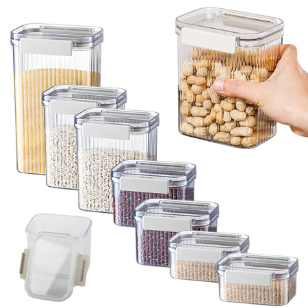 Kitchen food containers for pasta, container with seal, set of 7 pieces