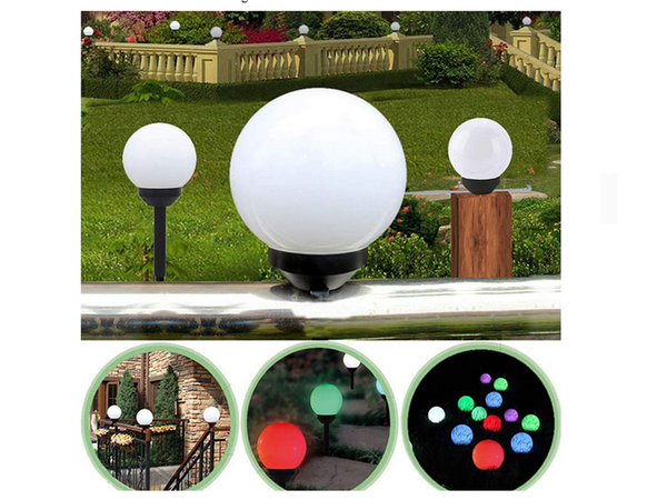 4x rgb solar garden ball lamp 10 cm