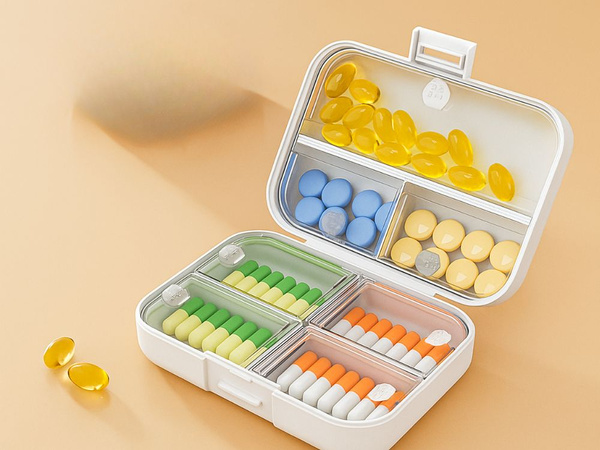 Medikamentenbehälter tablettenorganiser kapseln 7 fächer reisebox