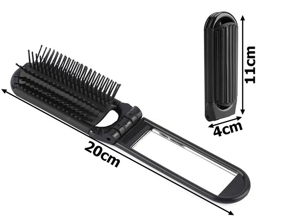 Brosse à cheveux miroir pliant miroir de voyage pratique avec miroir