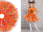 Disfraz de halloween falda tutu calabaza diadema lazo brillante