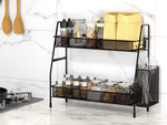 Étagère de cuisine loft organisateur de cuisine à deux étages avec panier