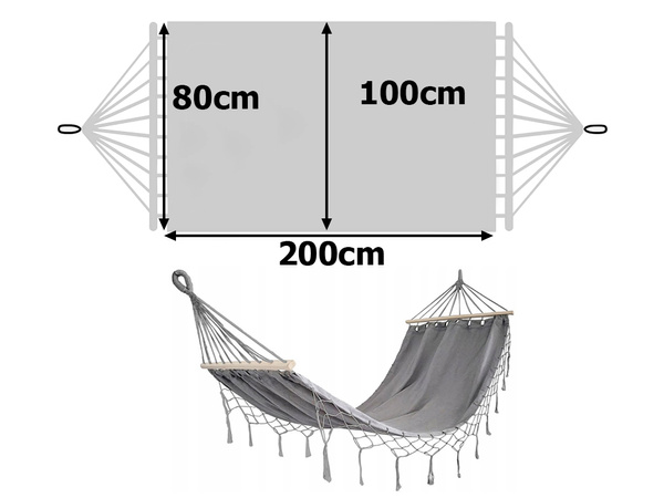 Garden hammock tourist grey tassel swing boho bag 200 x 100cm