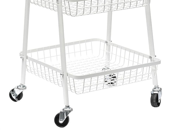 Étagère cuisine salle de bain armoire sur roulettes étagère en métal trois niveaux 3